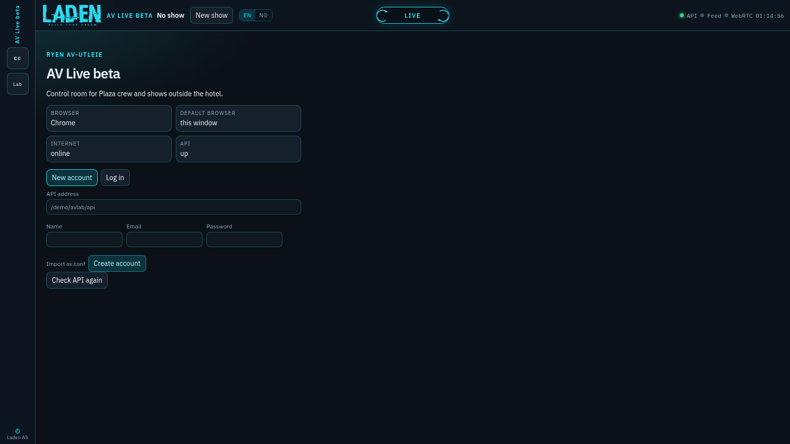 AV Live beta, by Laden